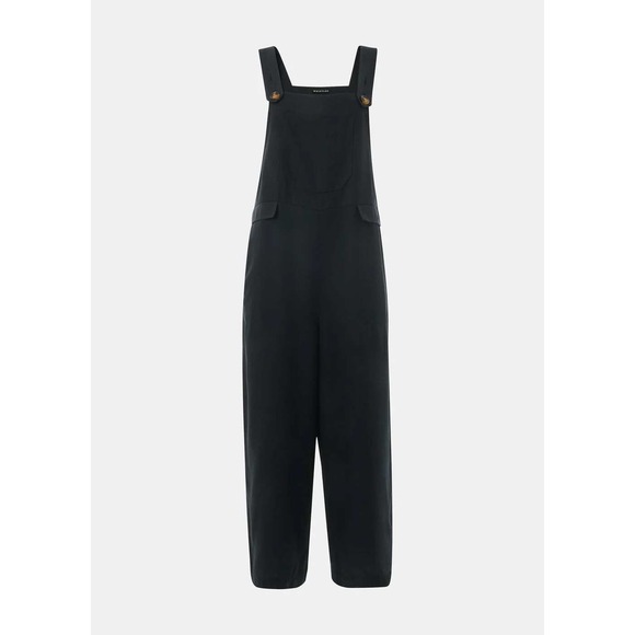 Whistles Denim - Whistles Riley Dungarees Black Tencel Lyocell Overalls Jumpsuit US 6 UK 10